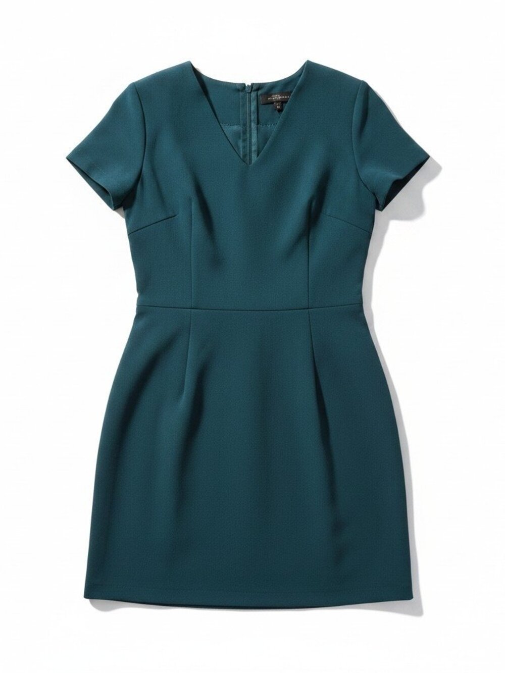 Zara Basic Teal Green Short Sleeve Dress Medium Button Detail